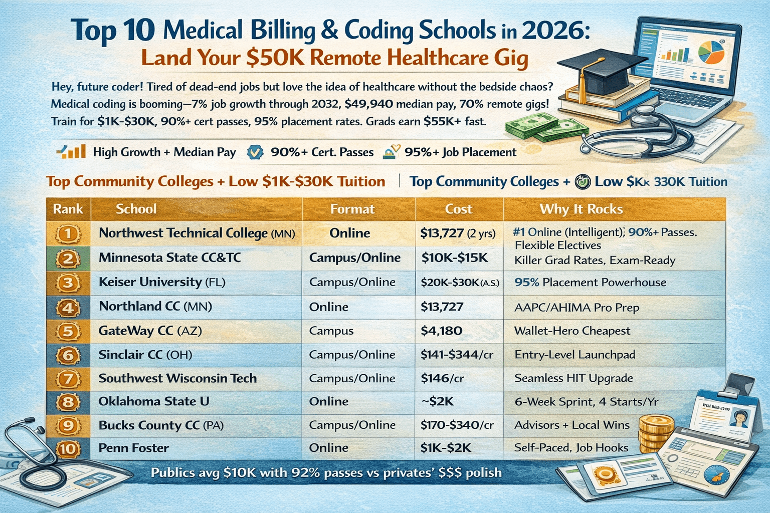 2026's Top Medical Billing Schools Transcripts, GED & Employer Checks