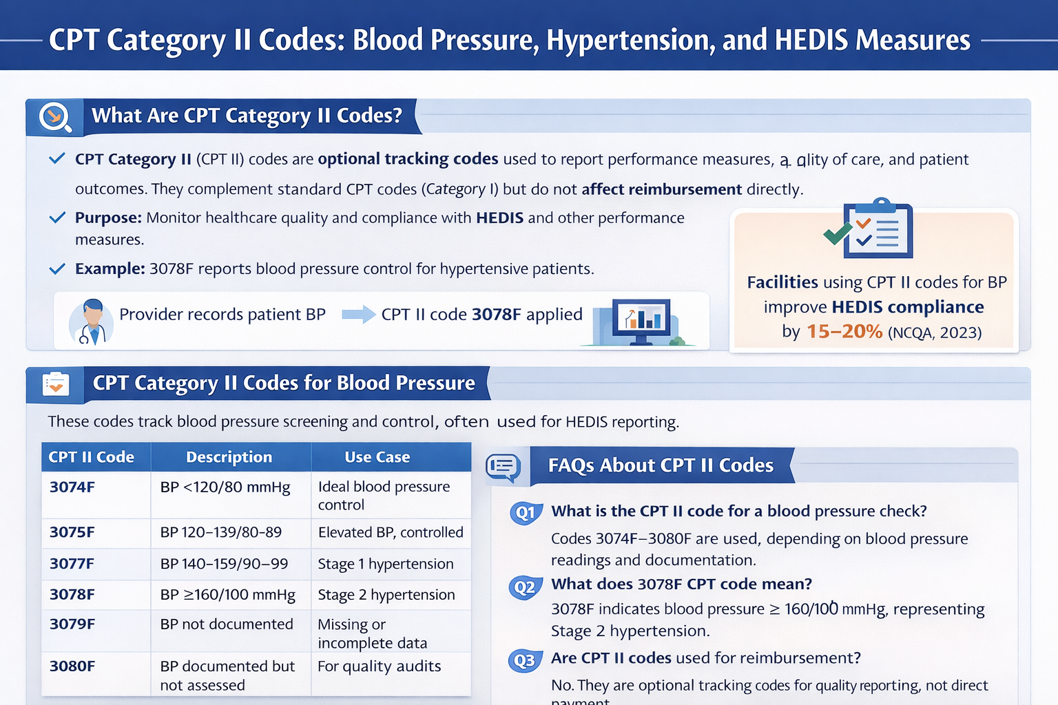 CPT Category II codes for blood pressure