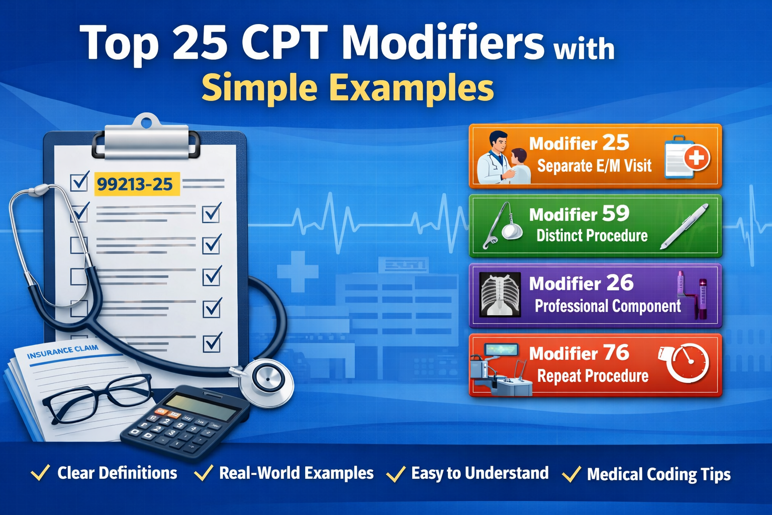 Top 25 CPT modifiers explained