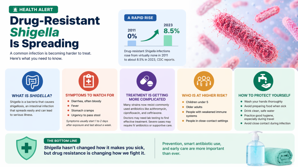 Drug-Resistant Shigella Is Spreading Fast — and It’s Changing How Doctors Treat a Common Infection